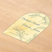 Bleke Boter Geel Waterverf Bloemen Huwelijk Acryl Uitnodigingen (Laagn)