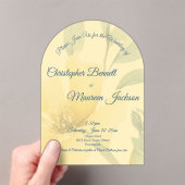 Bleke Boter Geel Waterverf Bloemen Huwelijk Acryl Uitnodigingen (Insitu (Draagbaar))