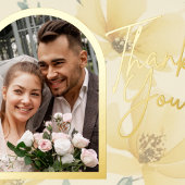 Bleke Boter Geel Zacht Blauw Bloemen Huwelijk Bedankkaart