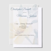 Bleke Boter Geel Zacht Blauw Bloemen Huwelijk Vellum Uitnodigingen (Offset)