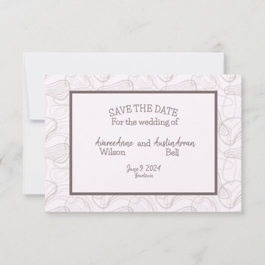 Bleke Bourgondische Abstracte bruiloft Save The Date (Voorkant)