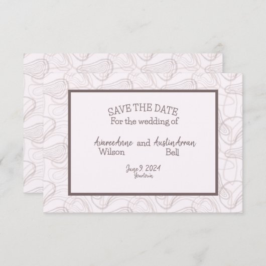 Bleke Bourgondische Abstracte bruiloft Save The Date (Voorkant / Achterkant)