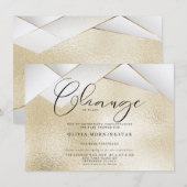 Bleke Champagne Gold Pearl Facets Postponed Shower Kaart (Voorkant / Achterkant)