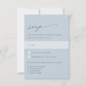 Bleke Coastal Blue Wedding Maaltijdkeuze RSVP Kaartje (Voorkant)