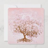 Bleke Dogwood Pink Heart Tree Wedding Invitations Kaart (Achterkant)