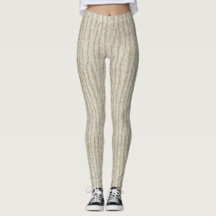 Bleke drijfhoutschors – naadloze kusttextuur leggings