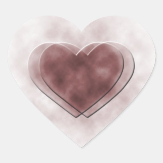 Bleke Dubbele Liefde Hart Sticker (Voorkant)