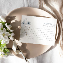 Bleke, eenvoudige Floral Baby shower Advice Card