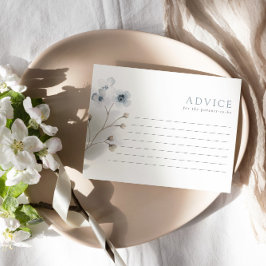 Bleke, eenvoudige Floral Baby shower Advice Card Advieskaart