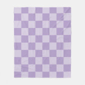 Bleke en Pastel Paarse Eentonige Geruite Fleece Deken (Voorkant)