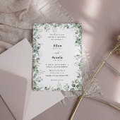 Bleke eucalyptus omhelzen bruiloft uitnodiging