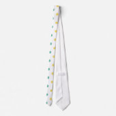 Bleke geel en Blauwgroen groene stippen Stropdas (Achterkant)