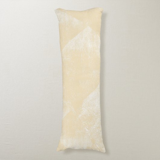 Bleke geel minimale geometrische inkttextuur lichaamskussen (Voorkant Verticaal)