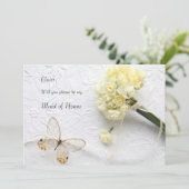 Bleke gele bloemen met vlindermaid kaart (Staand voorkant)