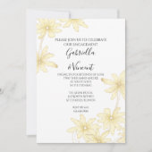 Bleke Gele Dagen over de White Engagement Party Kaart (Voorkant)