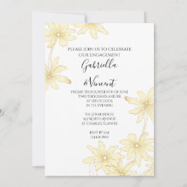 Bleke Gele Dagen over de White Engagement Party Kaart