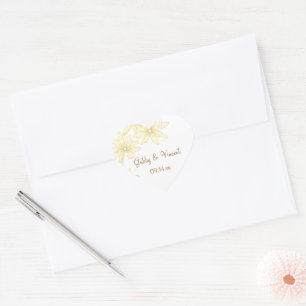 Bleke Gele Daisies Wedding Hart Sticker