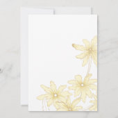 Bleke Gele Daisies Wedding Kaart (Achterkant)