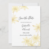 Bleke Gele Daisies Wedding Save the Date (Voorkant)