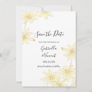 Bleke Gele Daisies Wedding Save the Date