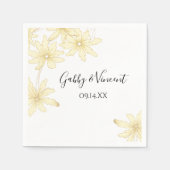 Bleke Gele Daisies Wedding Servet (Voorkant)