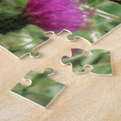 Bleke gele en blauwe vlinder legpuzzel (Zijkant)