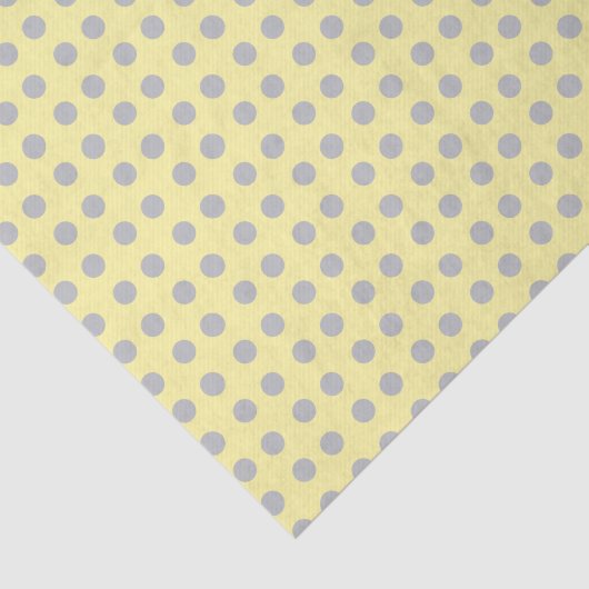 Bleke gele en grijze pokadots tissuepapier (Detail)