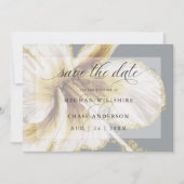 Bleke Gele en Ivoor Tropische Bloem Waterverf Save The Date (Voorkant)