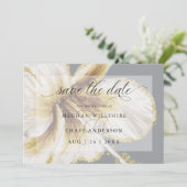 Bleke Gele en Ivoor Tropische Bloem Waterverf Save The Date (Staand voorkant)