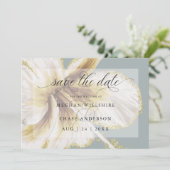 Bleke gele en ivoren tropische Waterverf S Save The Date (Staand voorkant)