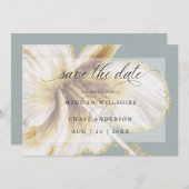 Bleke gele en ivoren tropische Waterverf S Save The Date (Voorkant / Achterkant)