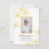 Bleke gele madeliefjes begrafenissympathie bedankkaart (Voorkant)