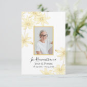 Bleke gele madeliefjes begrafenissympathie bedankkaart (Staand voorkant)