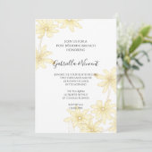 Bleke Gele Madeliefjes Borrel na de Bruiloft Kaart (Staand voorkant)