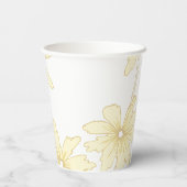 Bleke Gele Madeliefjes Bruiloft Papieren Bekers (Achterkant)