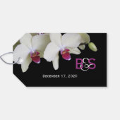 Bleke gele orchidee bruiloft gunst dank u cadeaulabel (Achterkant Horizontaal)