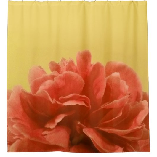 Bleke Gele Perzik Bloem Douchegordijn (Voorkant)