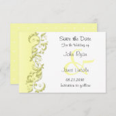 Bleke gele poka Dot - sparen de Datum Save The Date (Voorkant / Achterkant)