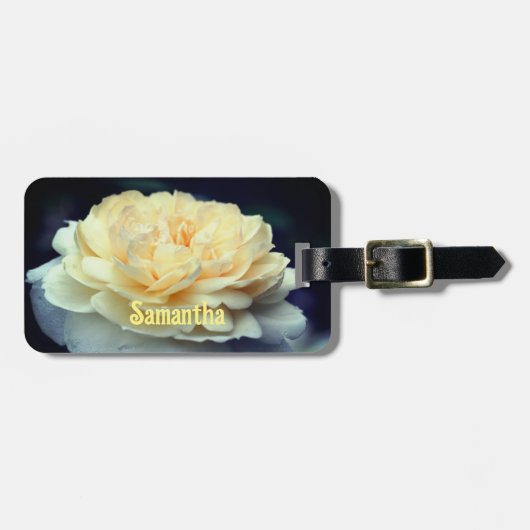 Bleke Gele Rom in Bloom gepersonaliseerd Bagagelabel (Voorkant horizontaal)