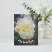 Bleke gele roos briefkaart (Staand voorkant)