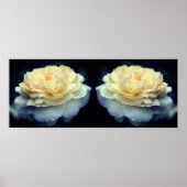 Bleke gele roos in bloesemspiegel Abstract Poster (Voorkant)