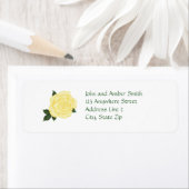 Bleke gele roos retour adreslabels etiket (Insitu)