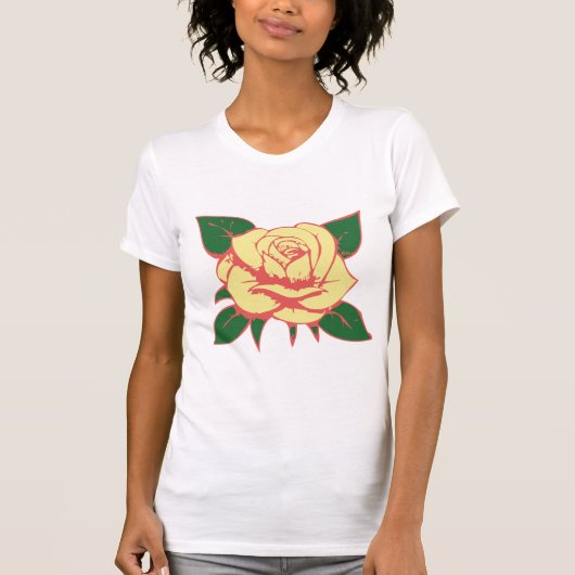Bleke Gele Roos T-shirt (Voorkant)