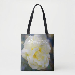 Bleke gele roos tote bag