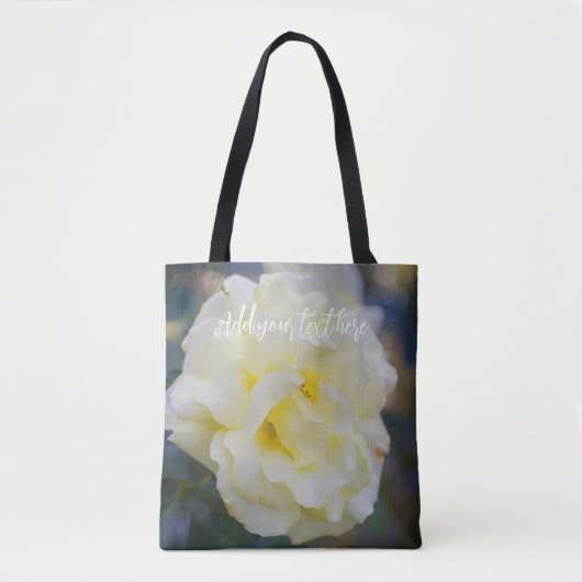 Bleke gele roos tote bag (Voorkant)