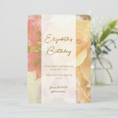 Bleke Gele Roos Verjaardag Uitnodiging Kaart (Staand voorkant)
