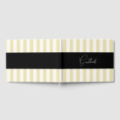 Bleke gele strepen bruiloft gastenboek (Volledig)