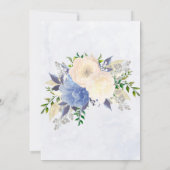 Bleke Gele Stusty Blue Peony Floral Wedding Shower Kaart (Achterkant)