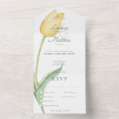 Bleke gele tulp solo modern diner all in one uitnodiging (Binnen)