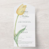 Bleke gele tulp solo modern geen diner w / details all in one uitnodiging (Binnen)